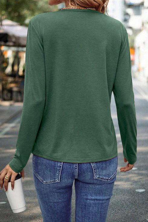 Asymmetric Exposed Seam Detail Drop Shoulder Crew Neck Pullover Top